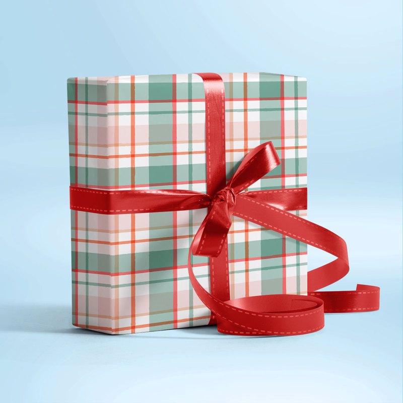 Gingham Plaid Gift Wrapping Paper
