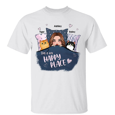 This Is My Happy Place Cat Mom Personalized Shirt