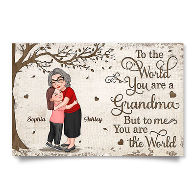 Grandma Mom Hugging Kid Under Tree Personalized Poster, Gift For Mom, For Grandma