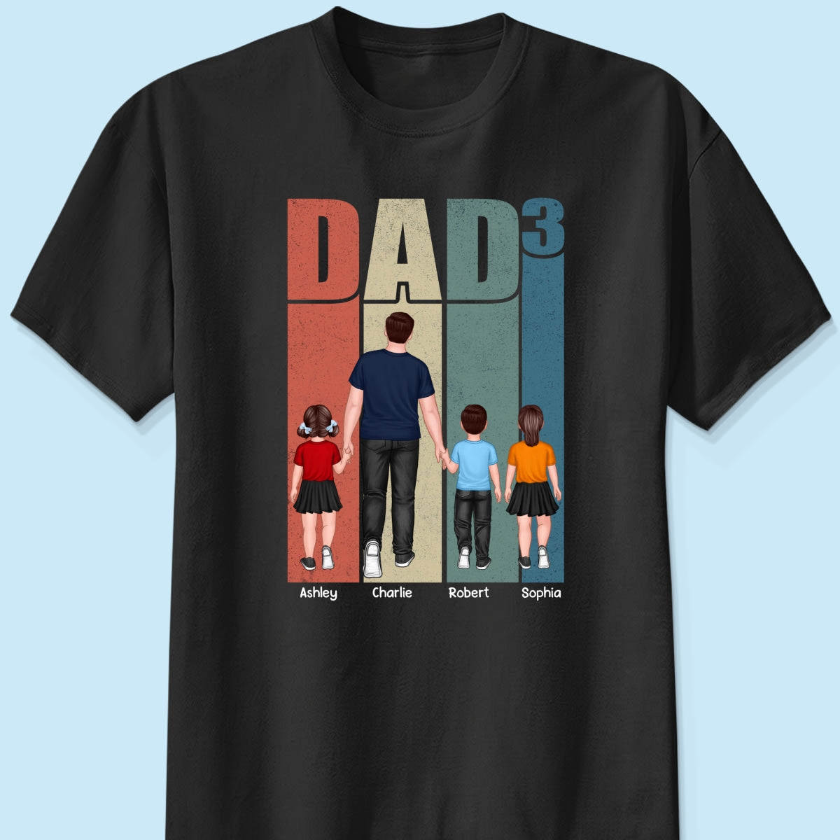 Walking Dad Retro Letters Frame Personalized Shirt