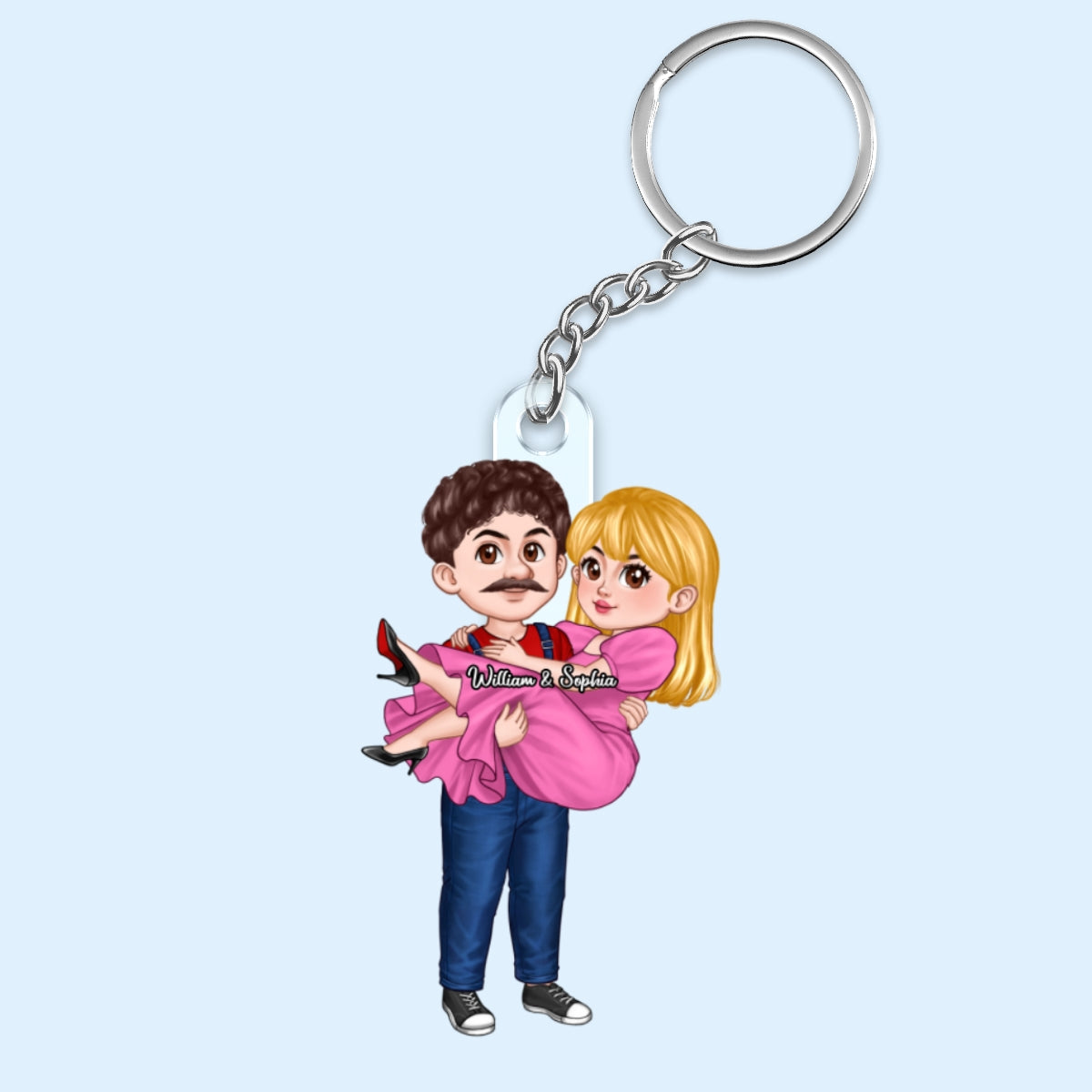 Cute Cartoon Couple Personalized Acrylic Keychain