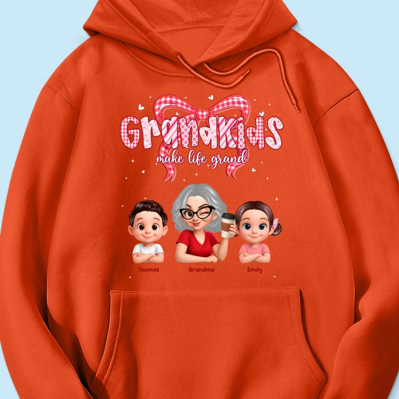 Valentine's Day Grandma Grandkids Make Life Grand - Personalized Shirt - Valentine's Day Gift For Grandma