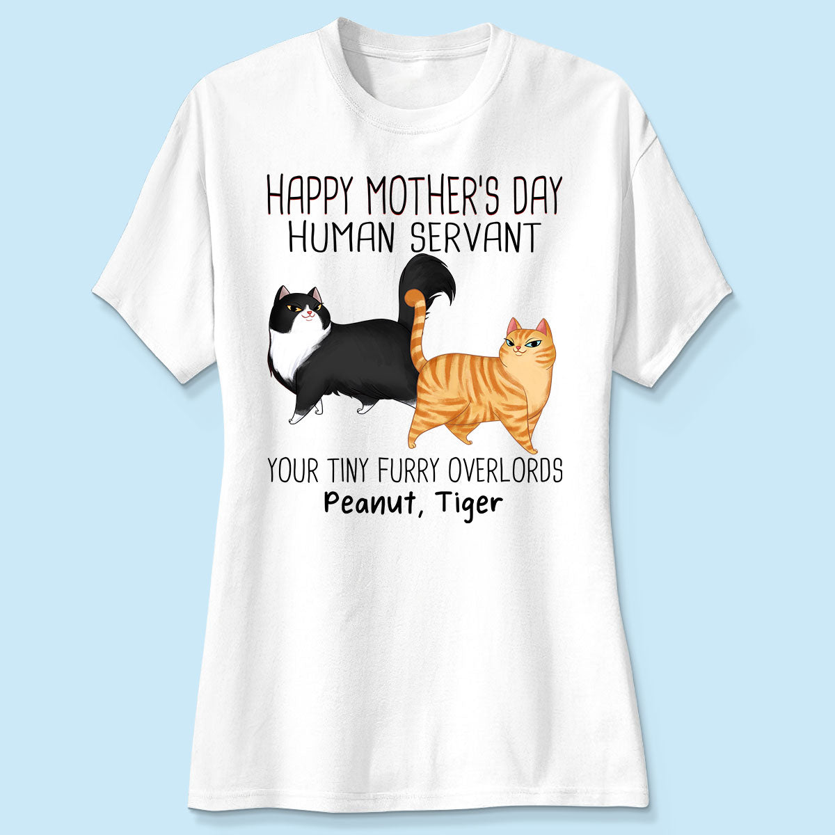 Cartoon Walking Cats Happy Mother‘s Day Cat Human Servant Personalized Shirt