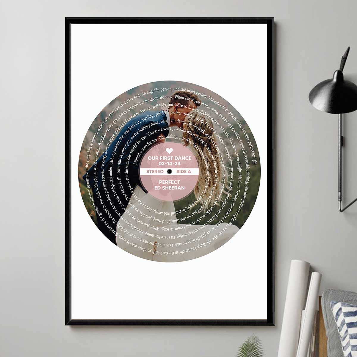 First Dance Wedding Song Custom Photo Couple Favorite Song Valentine's Day, Wedding, Anniversary, Unique Gift for Him or Her Personalized Poster