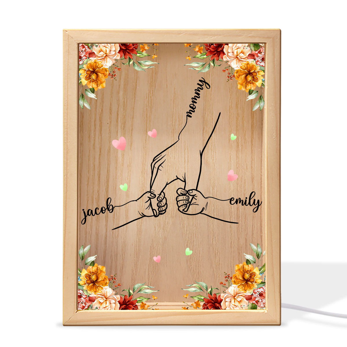 Mom Holding Children Hands Personalized Frame Light Box
