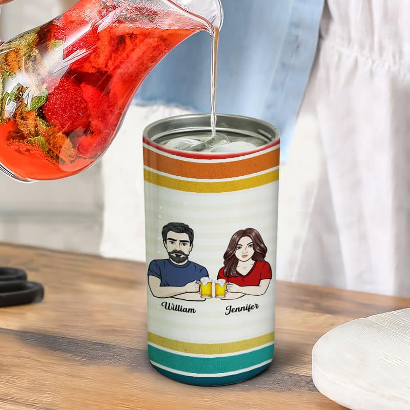 Couple Drinking Buddies Personalized 4 In 1 Can Cooler
