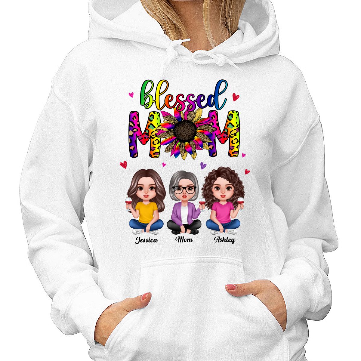 Blessed Mom Realistic Doll Colorful Leopard Sunflower Personalized Shirt