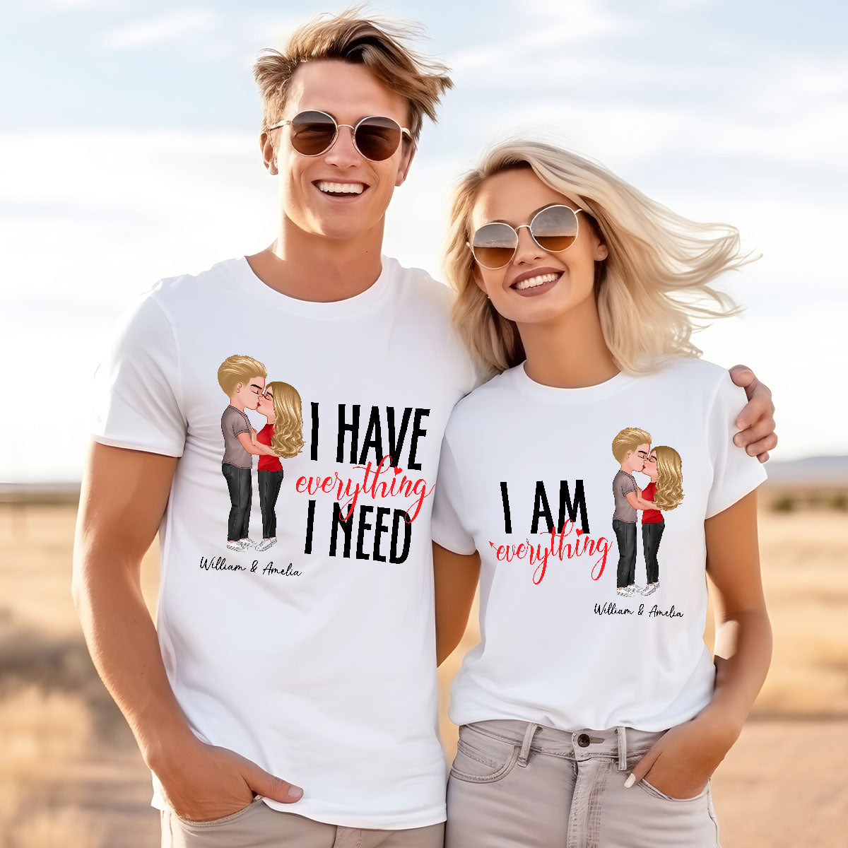 Couple Everything Valentine‘s Day Personalized Matching Shirts [Set of 2 Shirts]