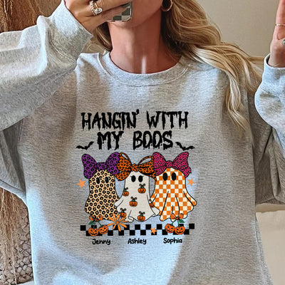Hanging with my Boos Personalized Matching Besties Sweatshirt, Fall Gift for Besties