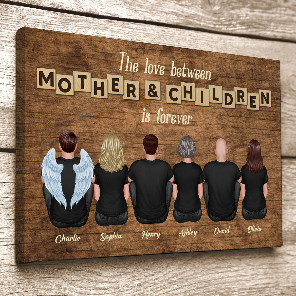 The Love Between Mother & Daughters Sons Is Forever Personalized Wrapped Canvas, Heartfelt Gift For Mom