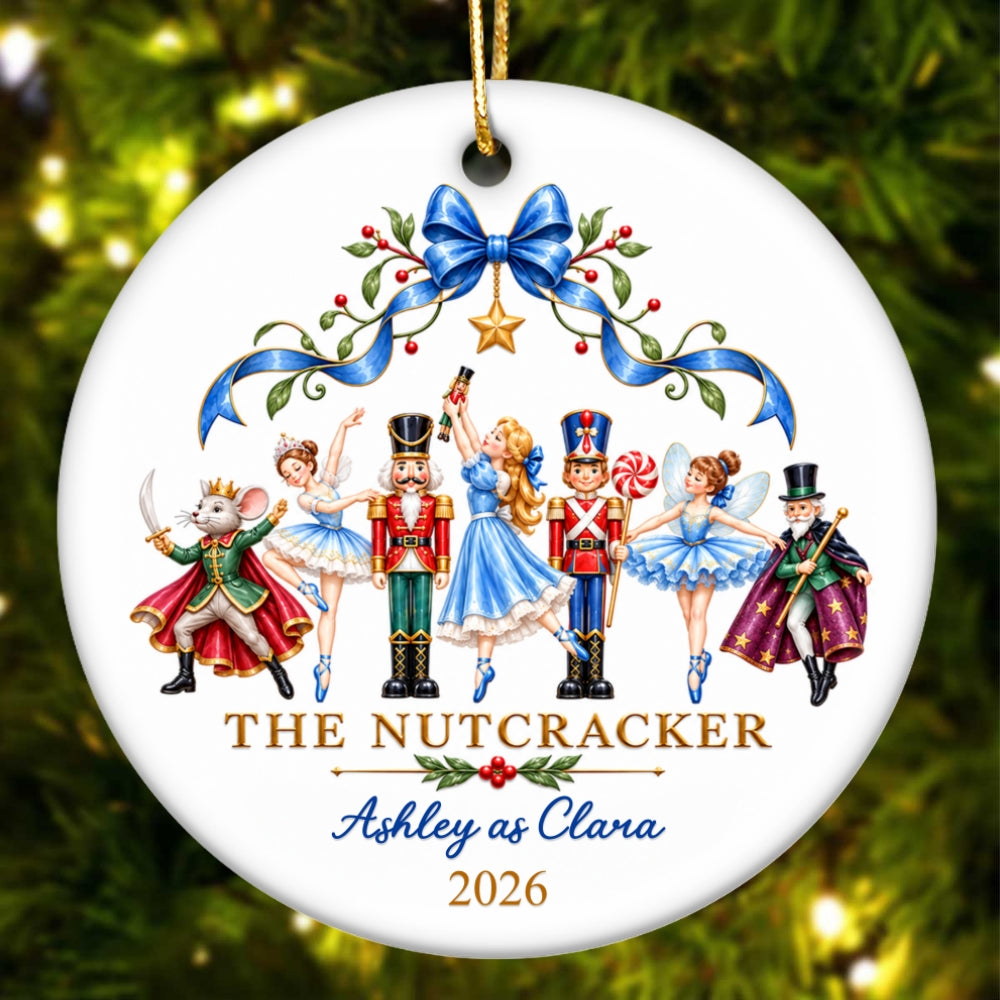 The Nutcracker Custom Name And Character - Personalized Ceramic Ornament - Christmas Gift For Ballet Dancers, Girls, Kids