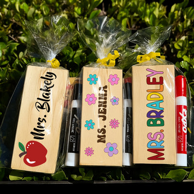 Personalized Teacher Whiteboard Eraser, Custom Teacher Appreciation Gifts, Chalkboard Eraser with Marker, Preschool Teacher Name gifts
