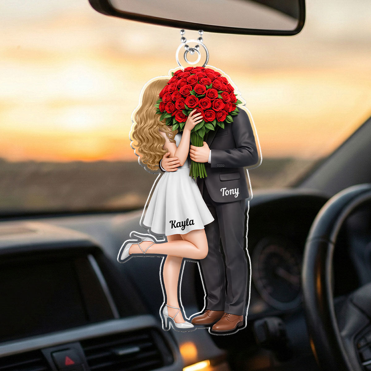 Forever Without Saying a Word Elegant Couple - Personalized Car Hanger - Valentine's Gift For Him, For Her, For Couple