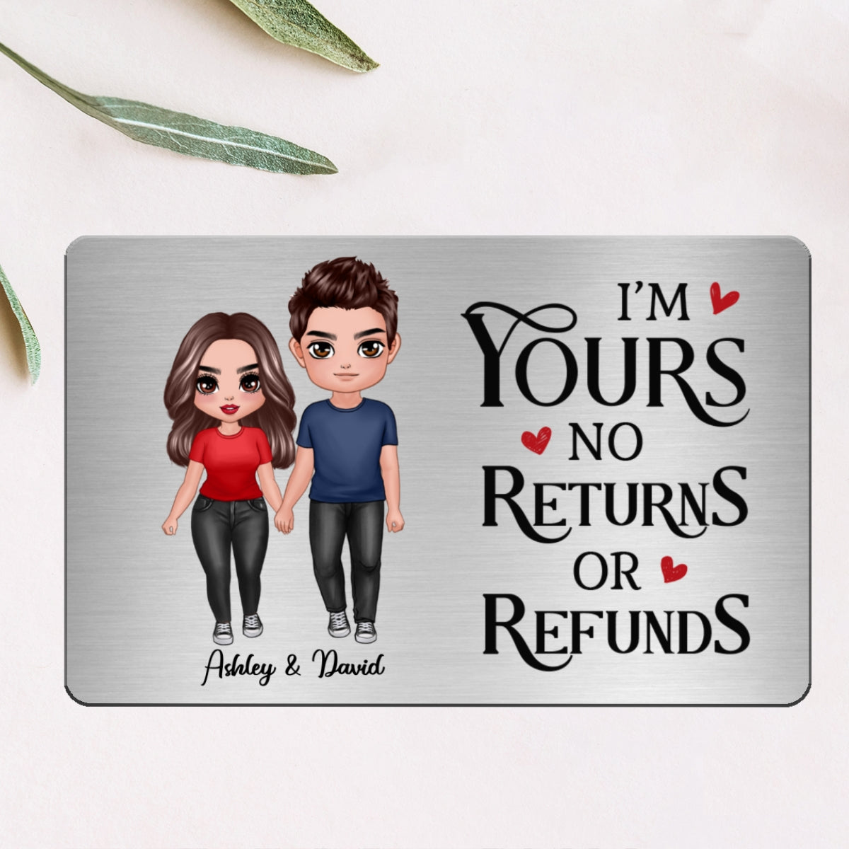 Couple Standing Together Since I Met You Wallet Keepsake Personalized Metal Wallet Card