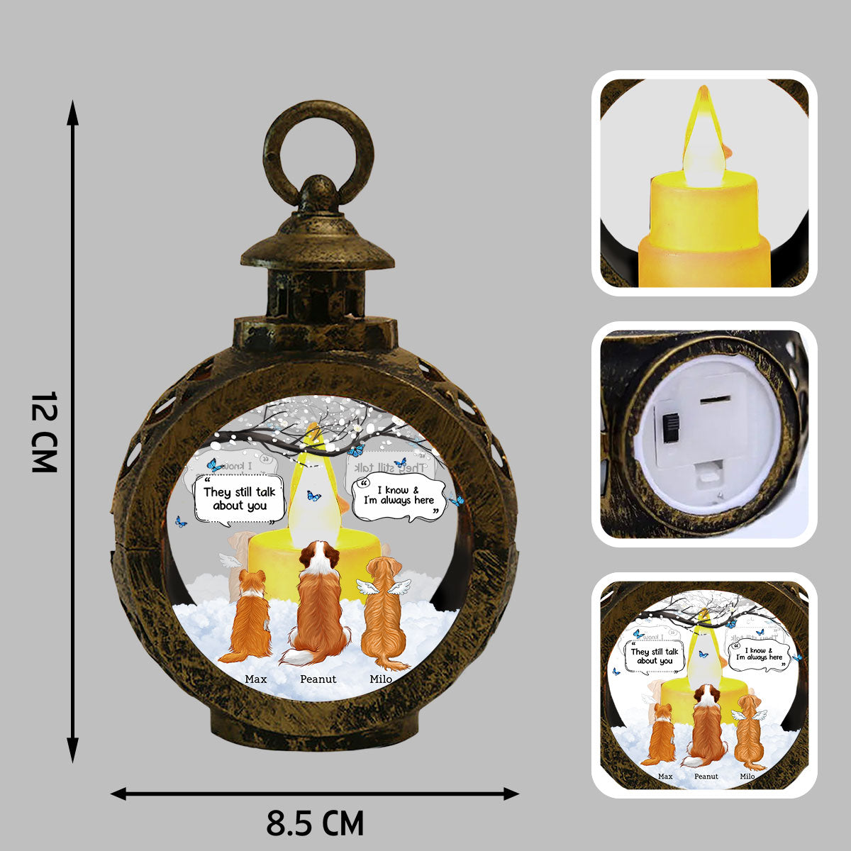 Pet Dog Cat Memorial Keepsake Sympathy Gift Personalized Lantern Ornament