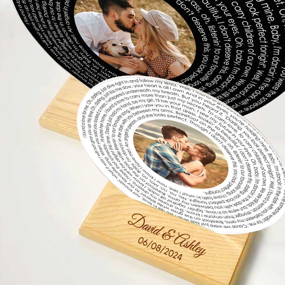 Couple Besties Family Photo Favorite Song Lyrics Personalized Acrylic Record Plaque, Heartfelt Gift For Couple, For Him, For Her, Boyfriend, Girlfriend, Husband, Wife