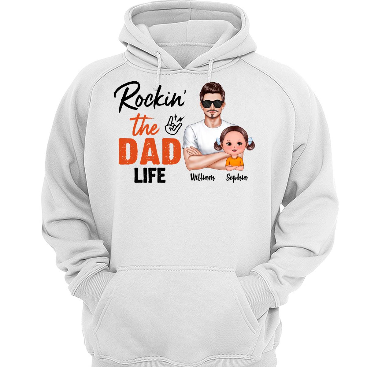 Rockin‘ The Dad Life Realistic Man And Doll Kids Father’s Day Gift For Dad Personalized Shirt