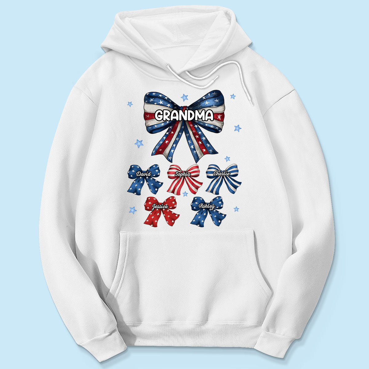 Coquette American Grandma Bow 4th Of July Independence Day Personalized Shirt