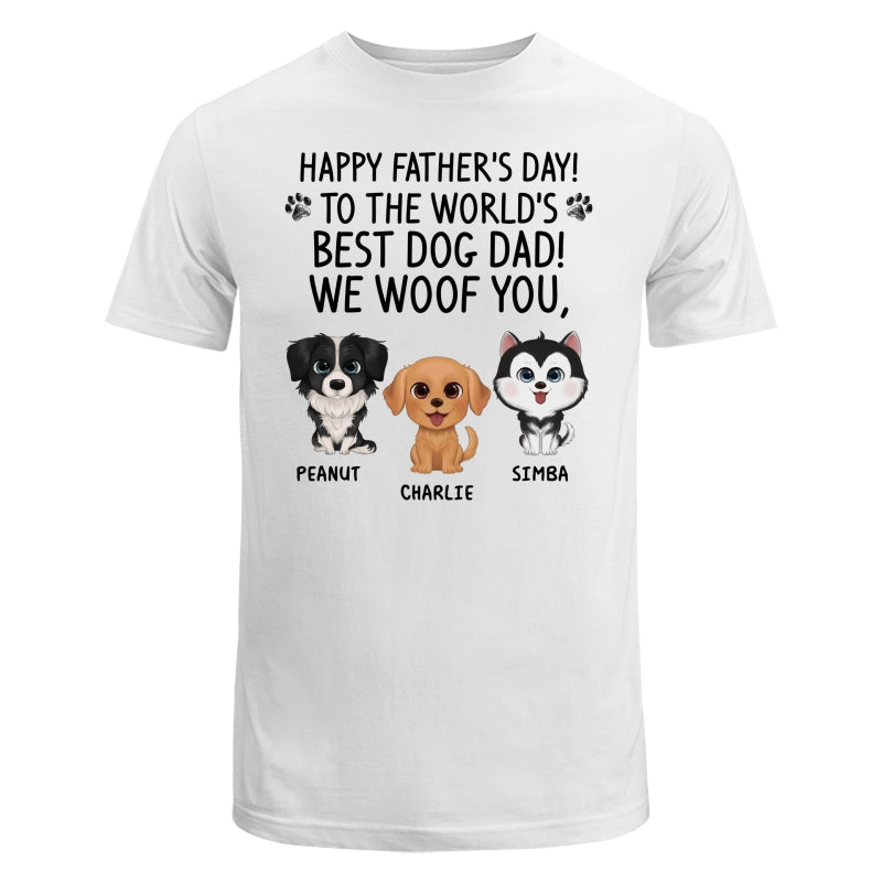 Watercolor Cute Dogs Happy Father‘s Day To The World’s Best Dog Dad Personalized Shirt