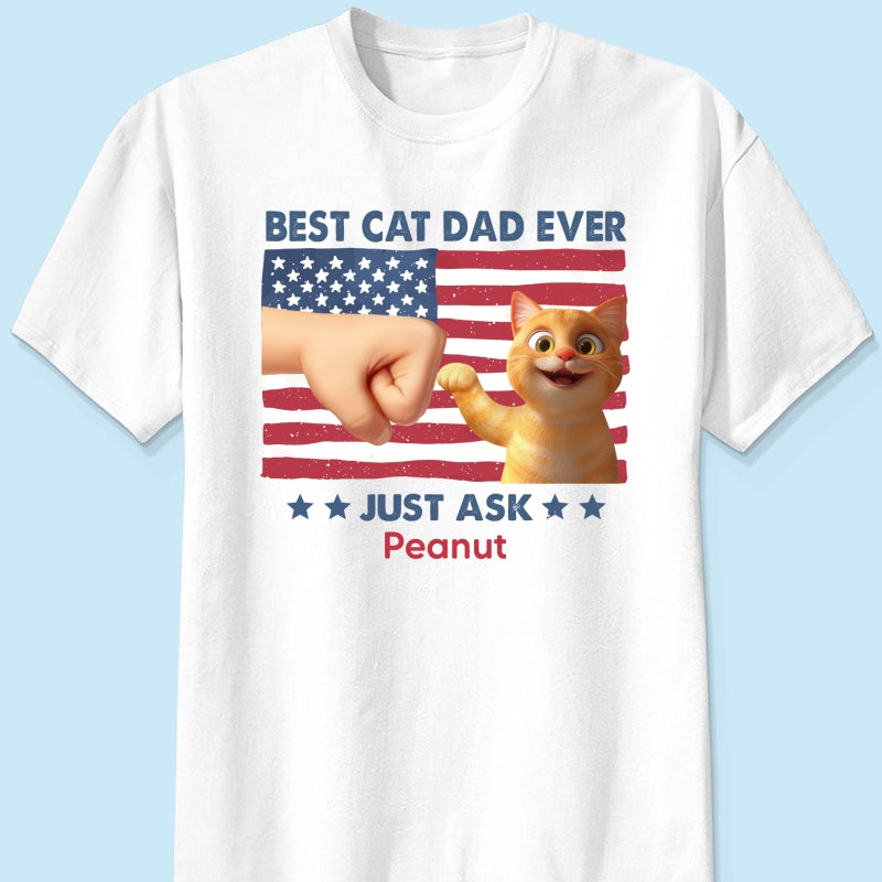 Best Cat Dad Nation Flag Personalized Shirt, Cute Cartoon Funny Cats, Gift for Cat Dads