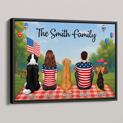 American Family In Park Picnic 4th Of July Personalized Poster