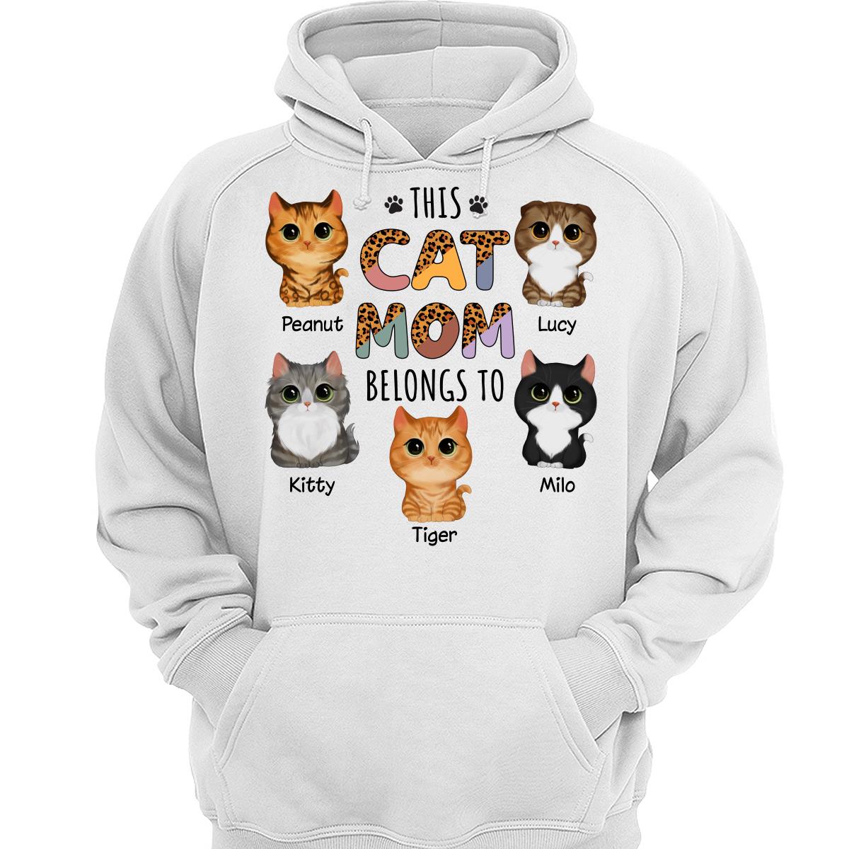 This Cat Mom Belongs To Watercolor Cute Cats Personalized Shirt