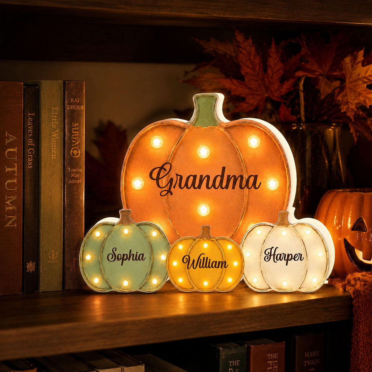 Grandma Little Pumpkins Marquee 2D Flat - Personalized Light Box