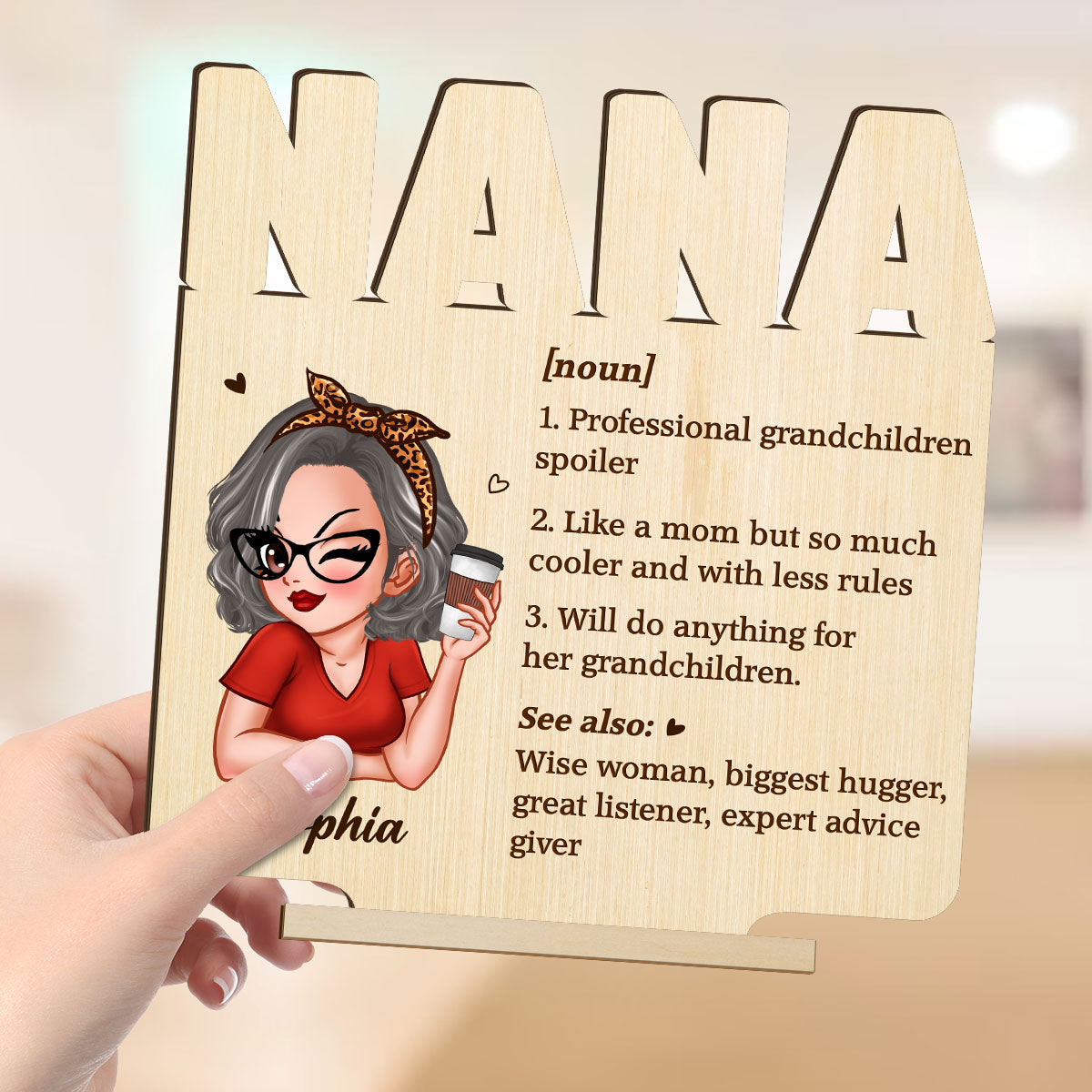 Grandma Definition Cool Grandma Personalized Standing Wooden Plaque