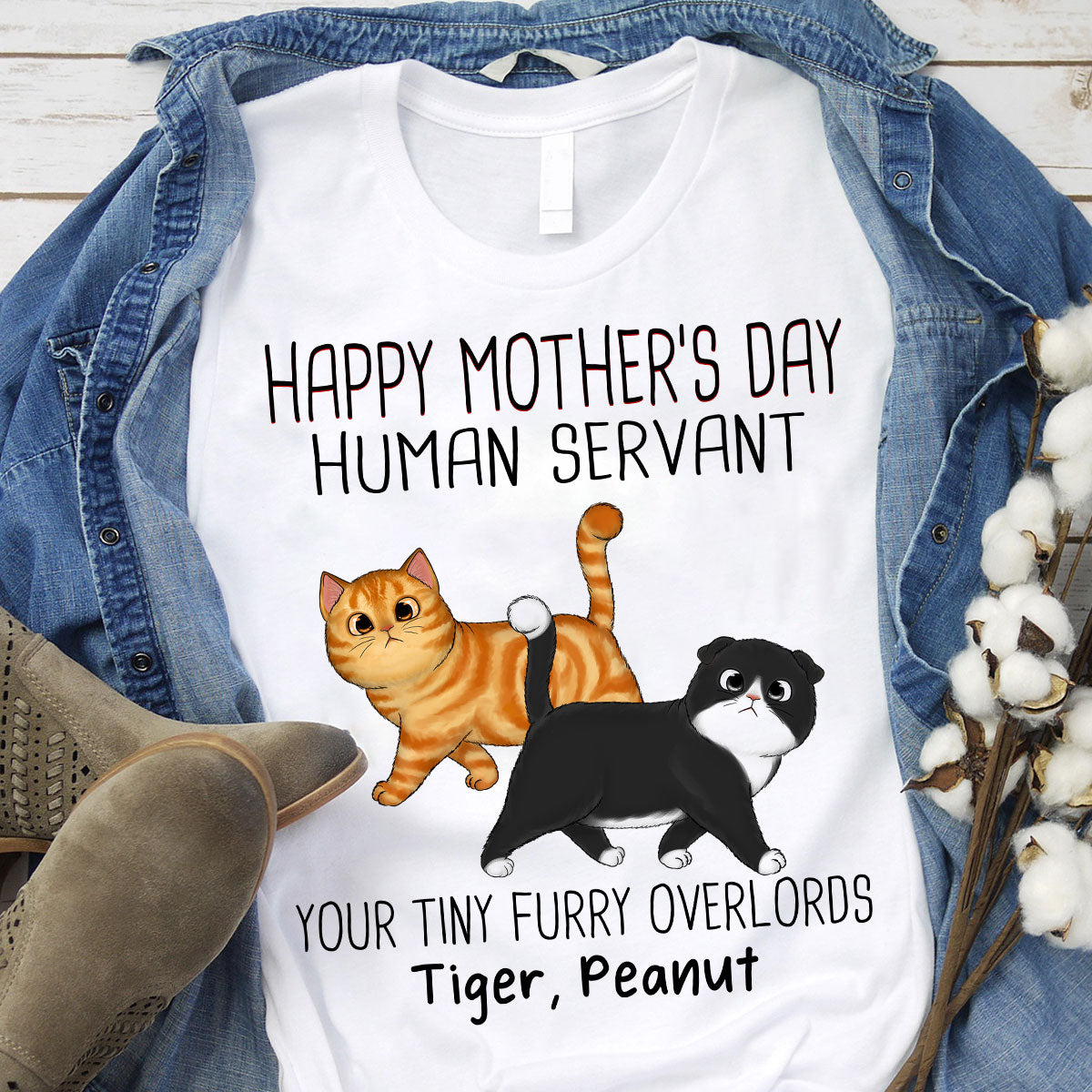 Walking Cats Happy Mother‘s Day Cat Human Servant Personalized Shirt