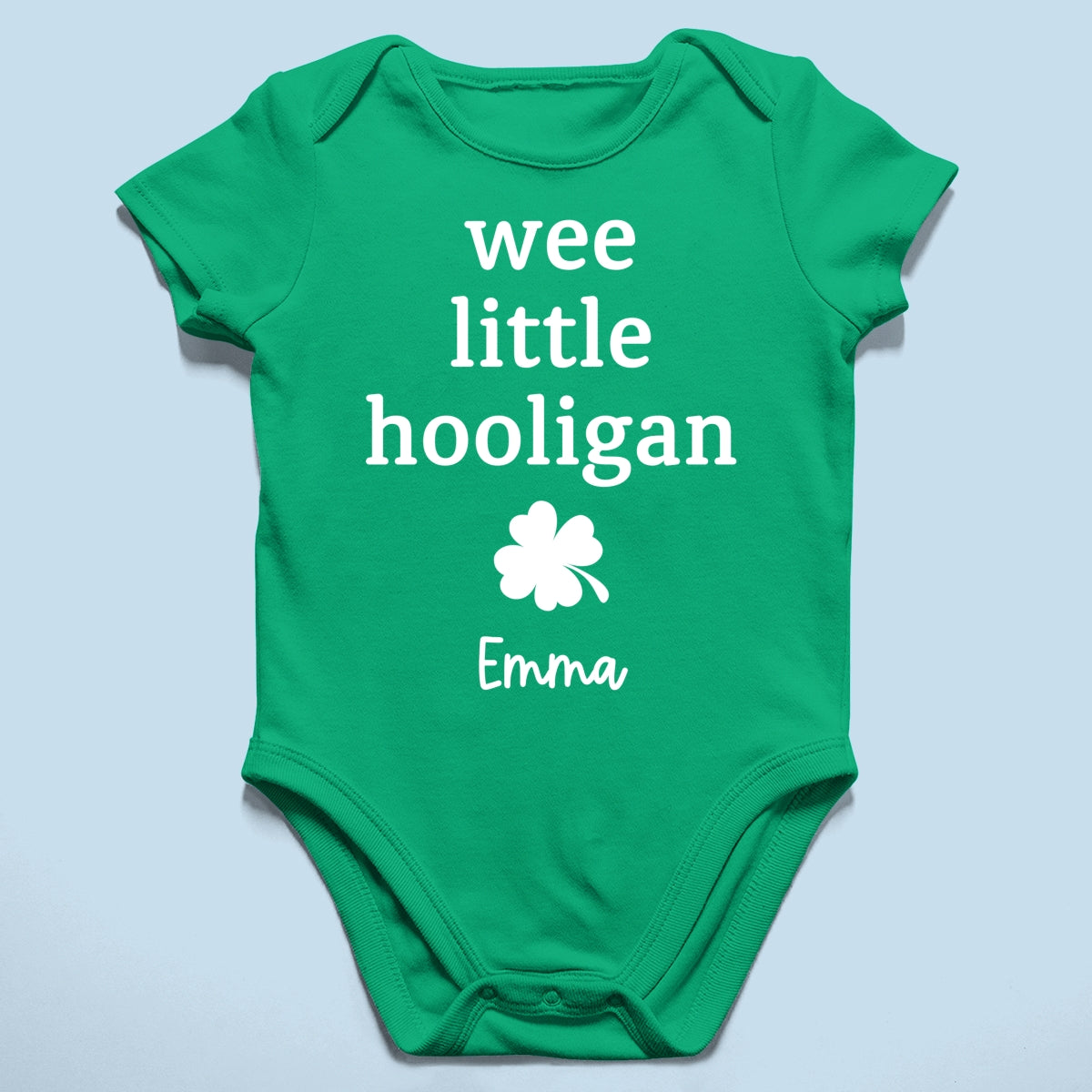 Wee Little Hooligan Custom Baby Name St. Patrick's Day Personalized Baby Onesie
