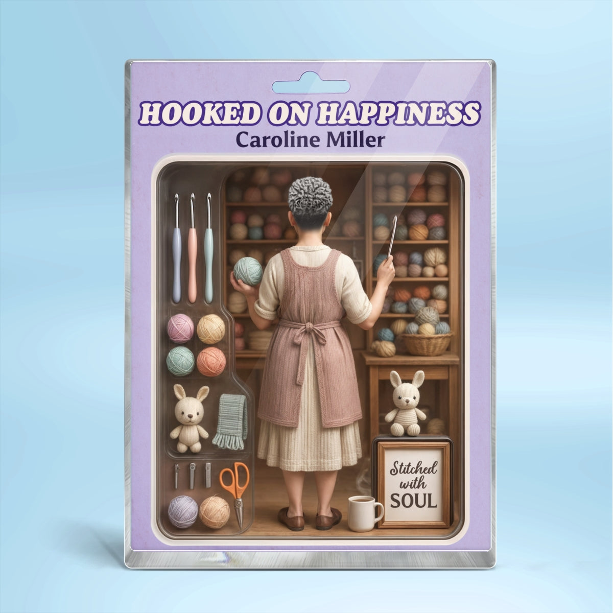 Crocheting Mom Grandma Realistic Figure Style Personalized Acrylic Block Plaque