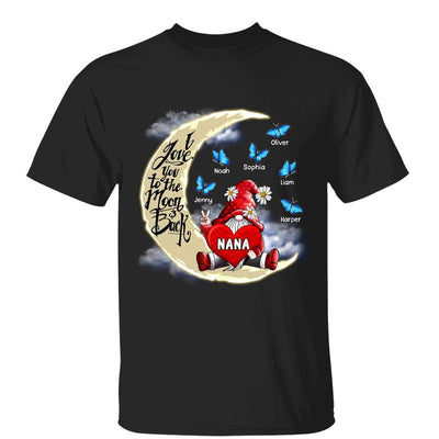 Gnome Grandma Love To The Moon Personalized Shirt