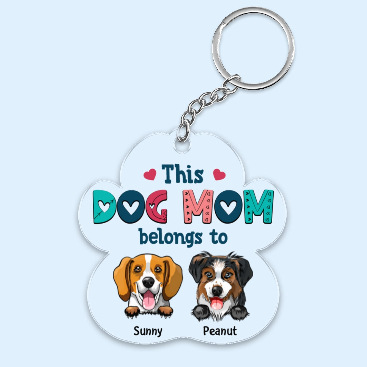 This Dog Mom Belongs To Peeking Dogs Personalized Acrylic Keychain