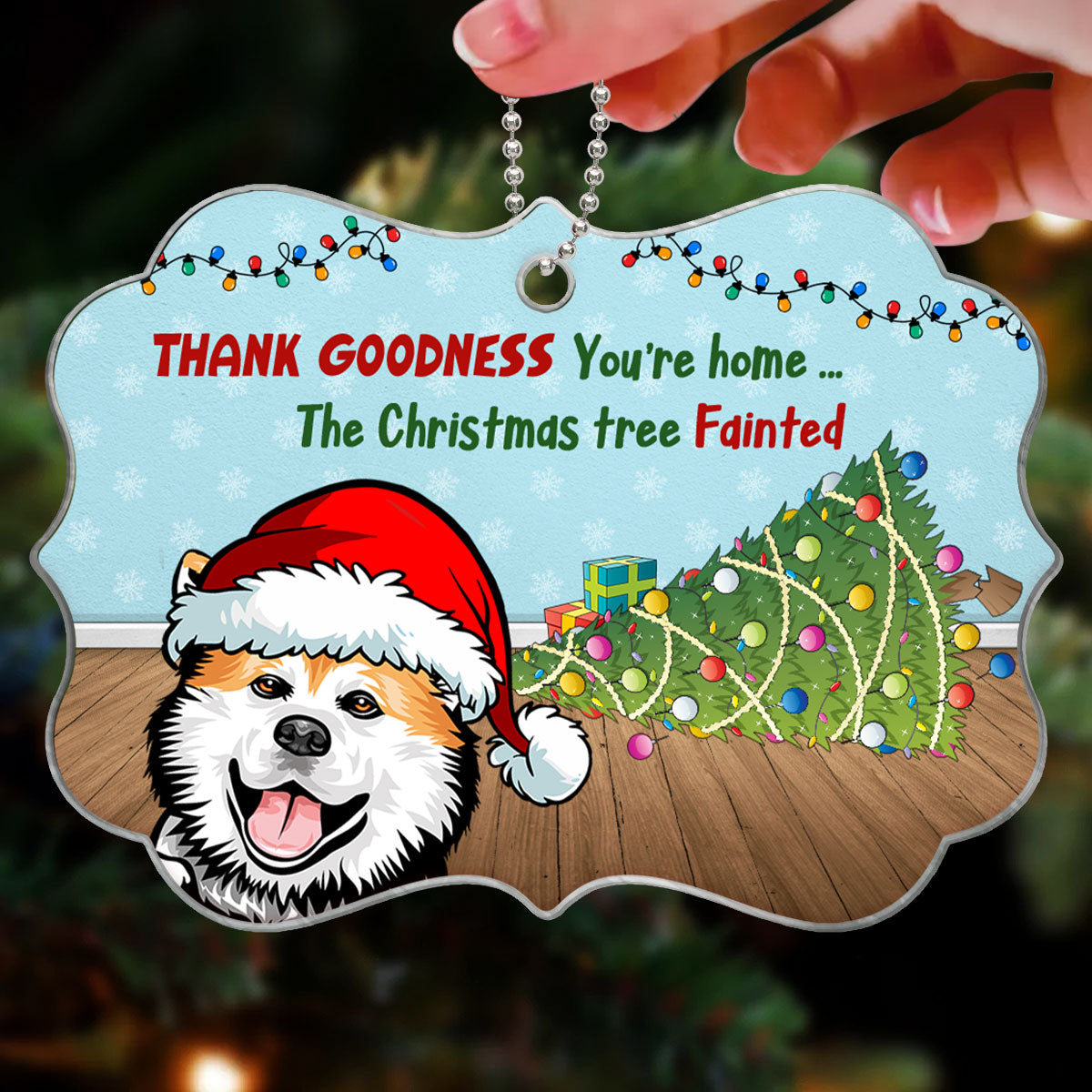 The Tree Fainted Naughty Dog Cat Personalized Acrylic Ornament