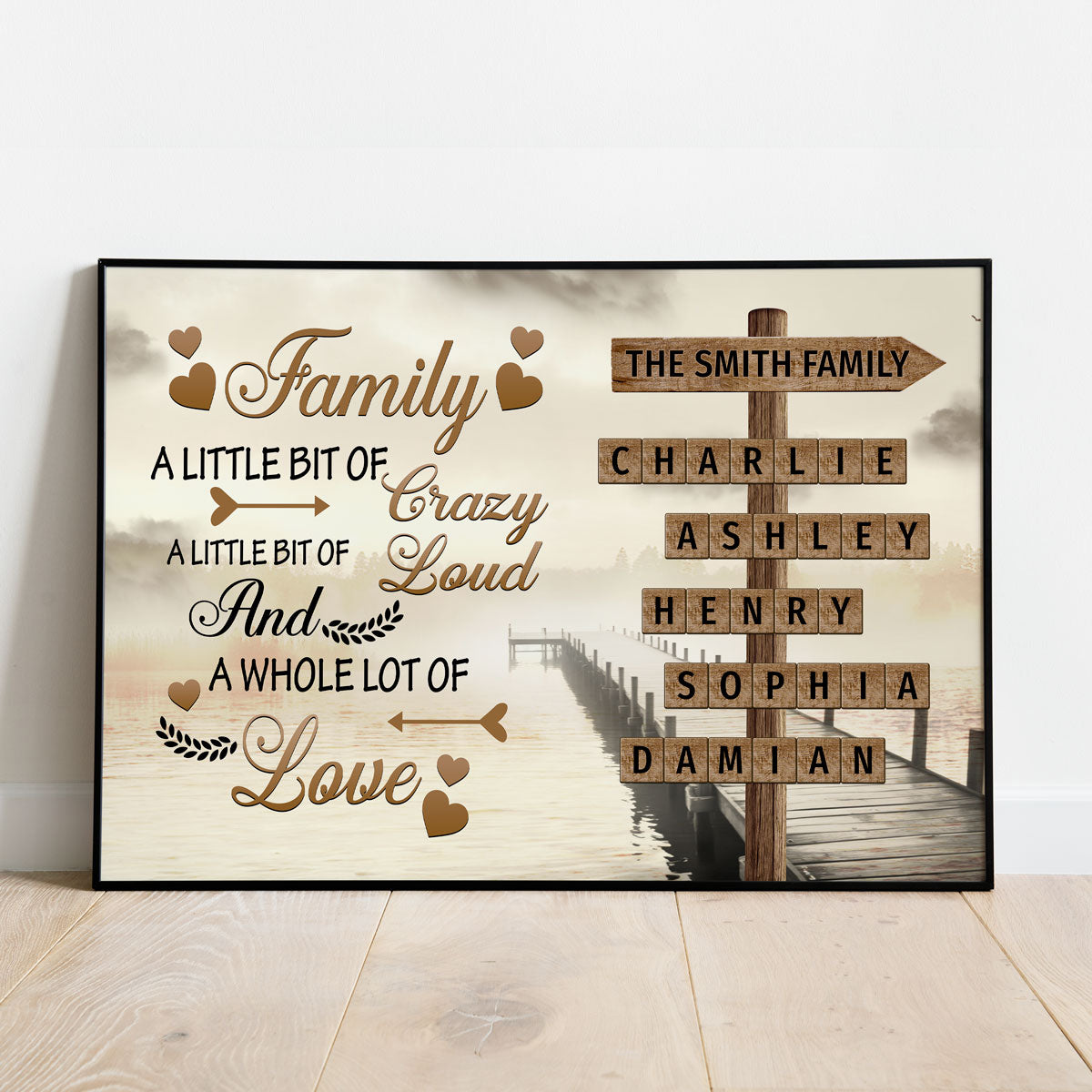 Family A Little Bit Of Crazy Crossword Puzzle Art Personalized Poster