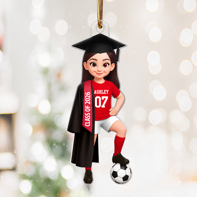 Soccer Boy Girl Senior Graduation - Personalized Acrylic Ornament - Christmas Gift For Son Daughter Grandson Granddaughter