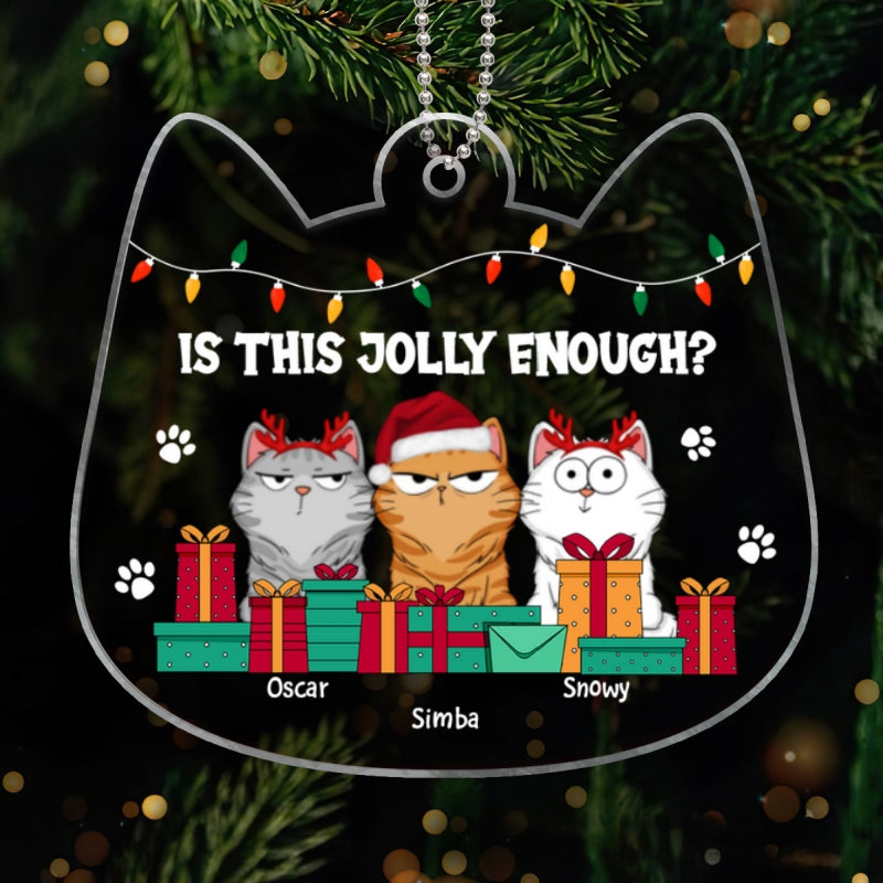 Is This Jolly Enough Cats Funny Expression Personalized Acrylic Ornament