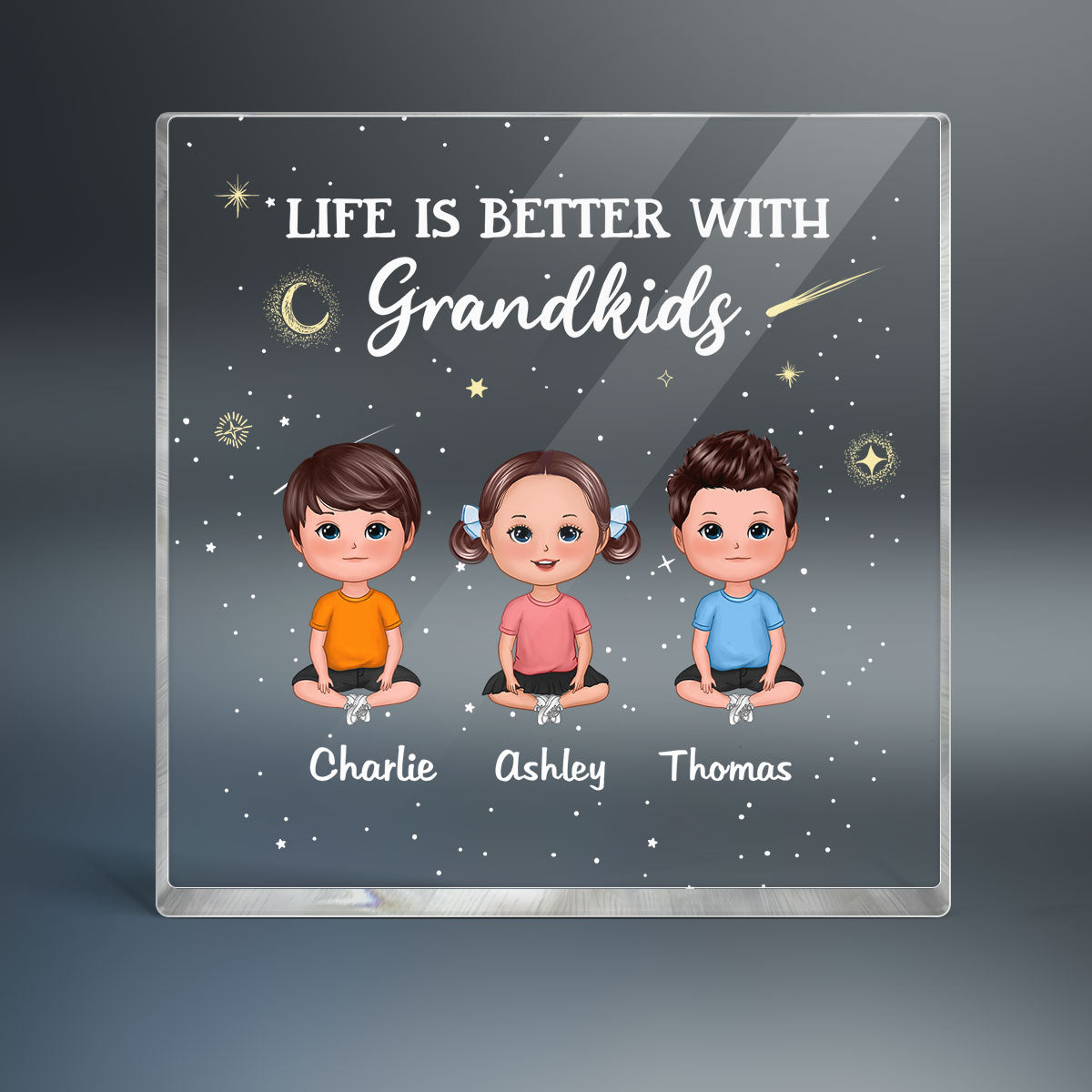 Life Is Better With Grandkids Personalized Acrylic Block Plaque