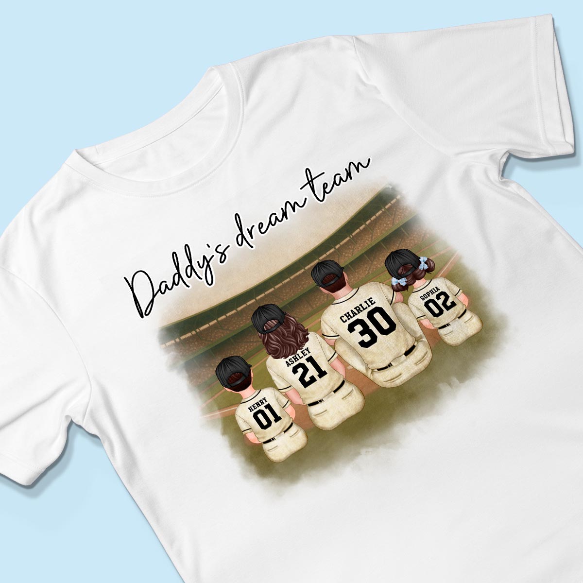 Retro Vintage Baseball Daddy's Dream Team Personalized Shirt, Gift For Dad