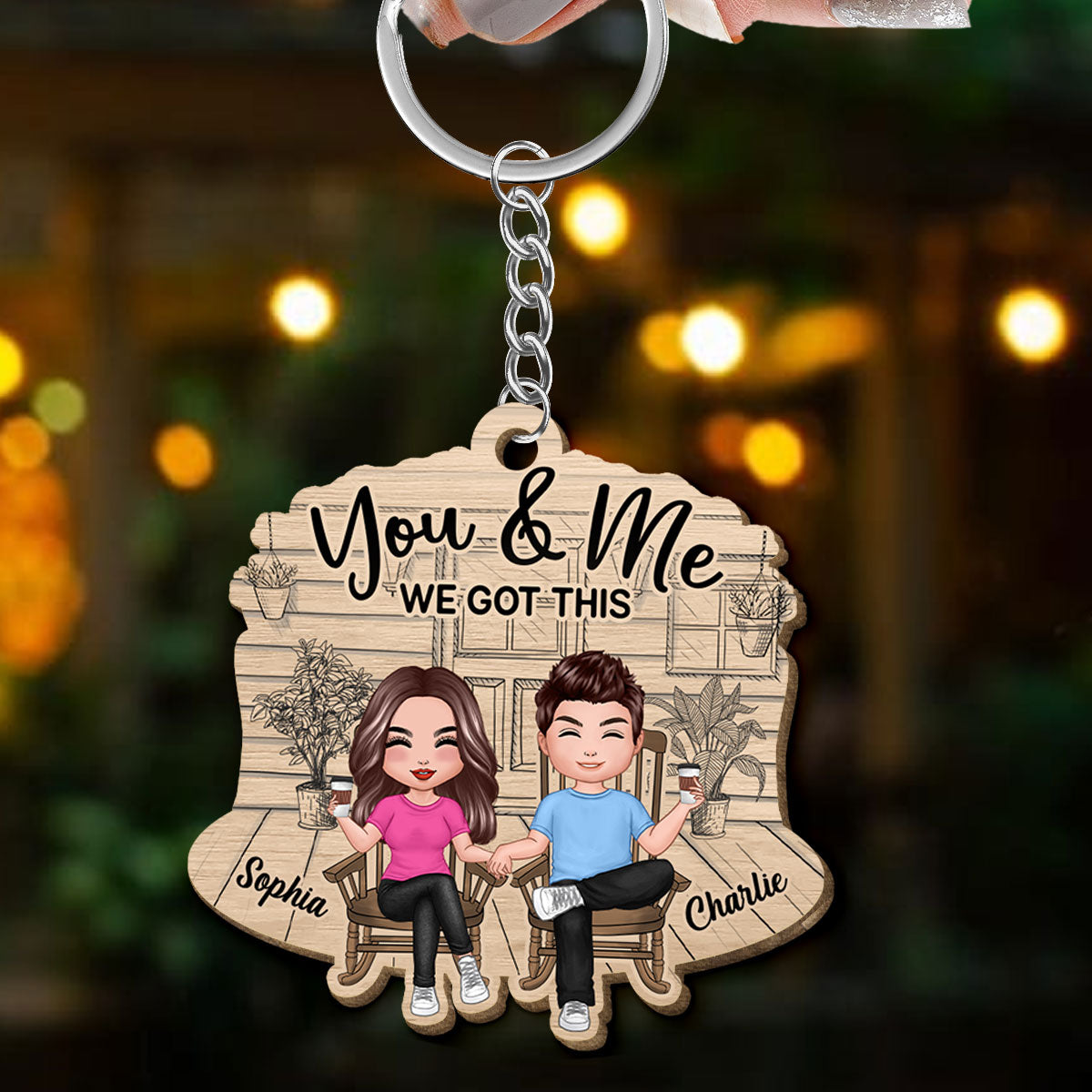 Couple We Got This Personalized Wooden Keychain