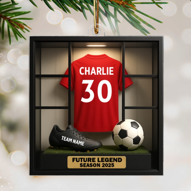 Soccer Legacy Wall - Personalized Acrylic Ornament - Christmas Gift for Sons, Grandsons, Boyfriends
