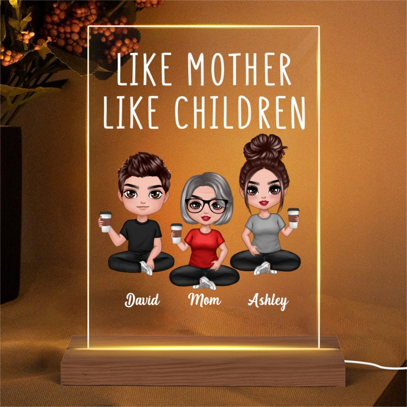 Like Mother Like Daughter Son Doll Mom And Daughters Sons Personalized Rectangle LED Night Light