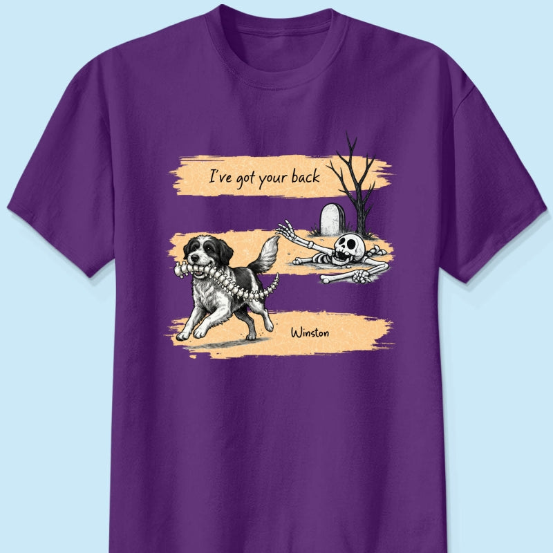Well Shit Dog Stealing Backbone From Custom Photo - Personalized Shirt - Funny Halloween Costume For Dog Lovers