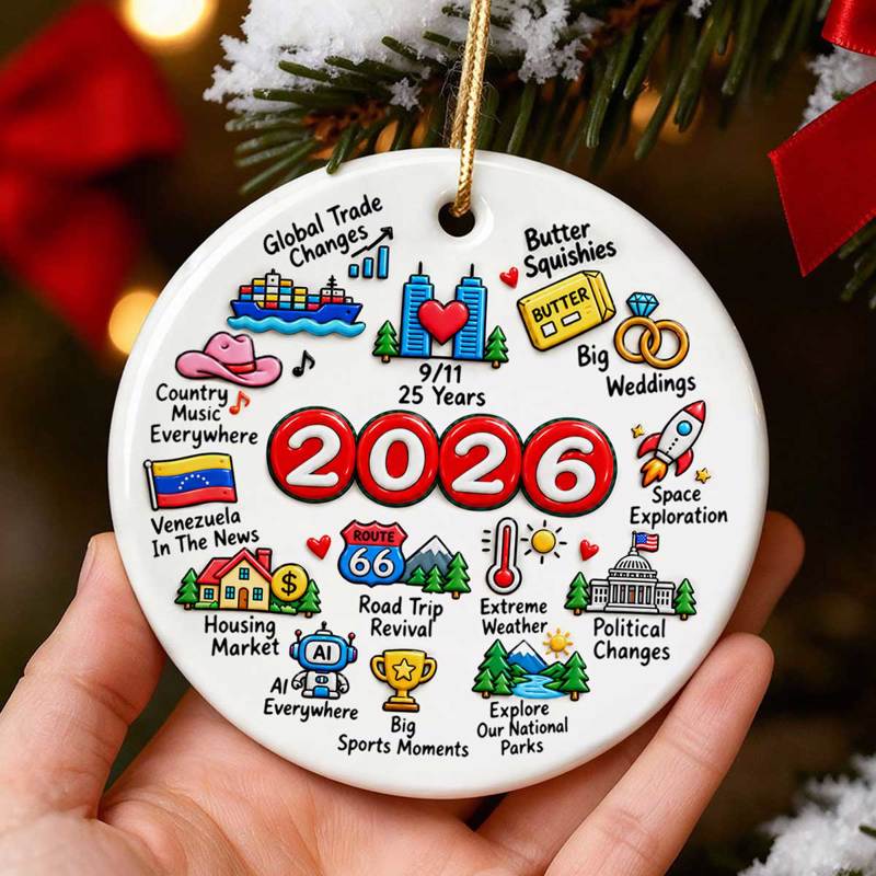 2026 Year In Review Memorable Moments - Ceramic Ornament - Christmas Gift For Family, Friends, History Lovers