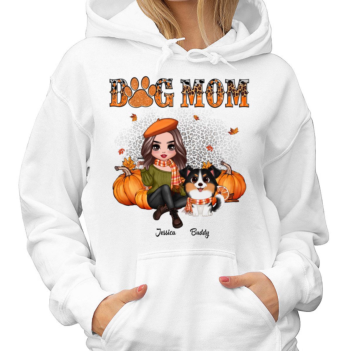 Fall Season Leopard Dog Mom Watercolor Cute Dogs Personalized Shirt