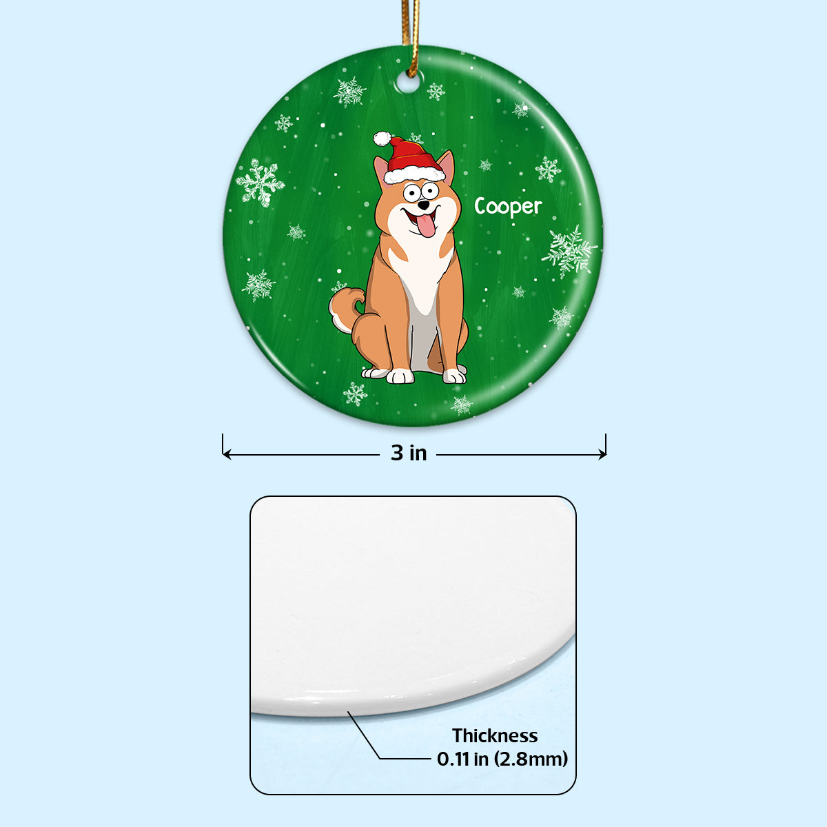 A Wagging Tail A Friendly Woof Funny Dogs Cartoon Personalized 2-Sided Ceramic Ornament