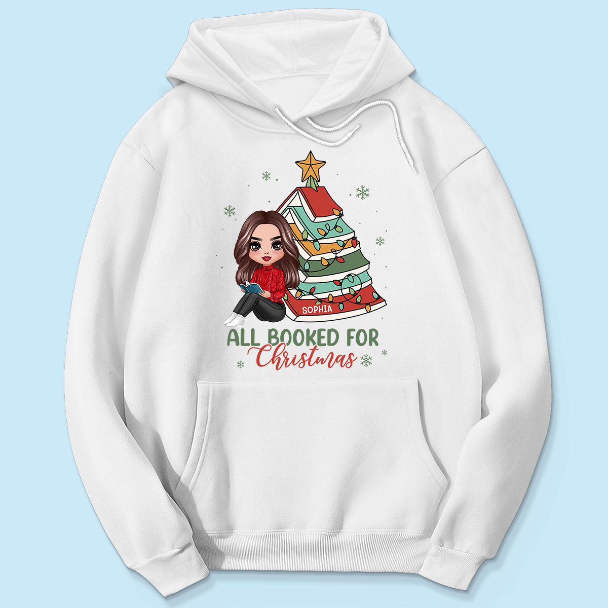 All Booked For Christmas Personalized Shirt For Book Lovers, Christmas Book Tree Shirt