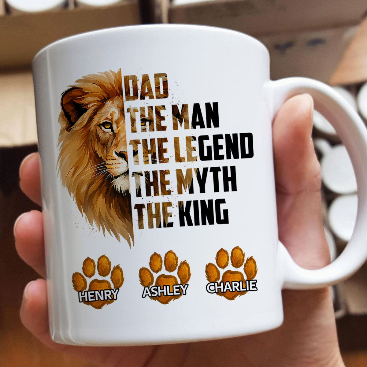 Dad The Man The Legend The Myth The King Personalized Mug, Father's Day Gift for Dad