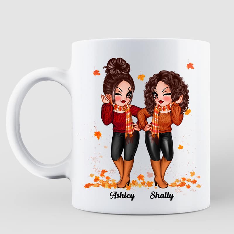 Fall Season Wreath Pretty Girls Personalized Mug