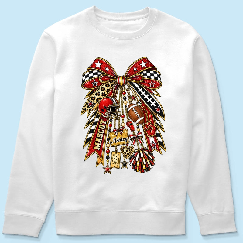 Custom School Spirit Charm Bow - Personalized Shirt - Trendy Football Game Day Tree